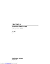 Compaq Cabinet H9A11 Installation  & Owners Manual