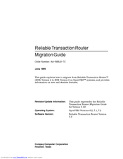 Compaq Reliable Transaction Router Migration Manual