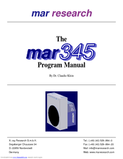 mar research Graphical User Interface mar345 Program Manual