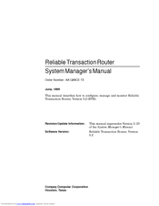 Compaq Reliable Transaction Router, Version 3.2 System Manager's Manual