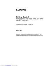 Compaq Presario 4000 Series Getting Started