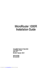 Compatible Systems MicroRouter 1000R Installation Manual