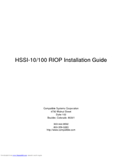 Compatible Systems RIOP HSSI-10/100 Installation Manual