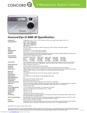 Concord Camera Eye-Q 4060 AF Specifications