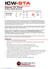 Contemporary Research ICW-STA Specifications