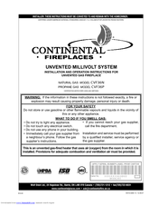 Continental Fireplaces CVF36P Installation And Operation Instructions Manual