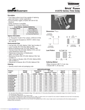 Cooper Bussmann Brick Fuses 1025F Series Specification Sheet