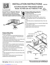 Rsa Lighting Accurus Round Trim Based ACT1785 Installation Instructions