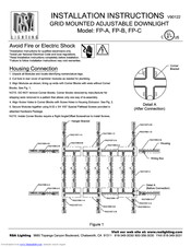 Rsa Lighting Grid Mounted Adjustable Downlight FP-A Installation Instructions