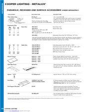 Cooper Lighting Metalux Indoor Lighting Accessories Specification Sheet