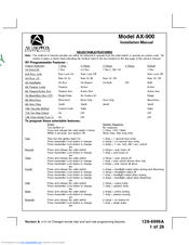 Audiovox 1286996A Installation Manual