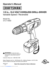 Craftsman 315.11485 Operator's Manual