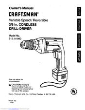 Craftsman 315.11196 Owner's Manual