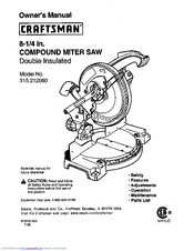 Craftsman 315.21208 Owner's Manual
