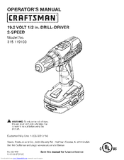 Craftsman 315.1191 Operator's Manual