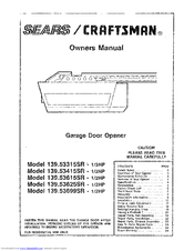Craftsman 139.53315SR Owner's Manual