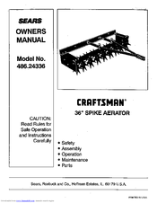 Craftsman 486.24336 Owner's Manual
