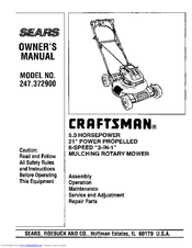 Craftsman 247.372900 Owner's Manual