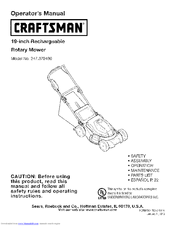 Craftsman 247.370480 Operator's Manual