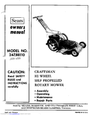 Craftsman 247.8811 Owner's Manual