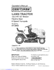 Craftsman 917.28903 Owner's Manual