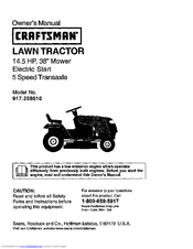 Craftsman 917.25801 Owner's Manual