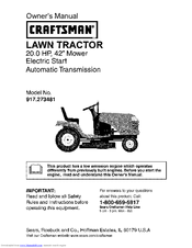 Craftsman 917.273481 Owner's Manual