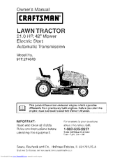 Craftsman 917.274040 Owner's Manual