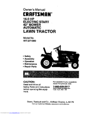 Craftsman ELECTRIC START 917.27108 Owner's Manual