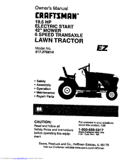 Craftsman EZ 917.270814 Owner's Manual