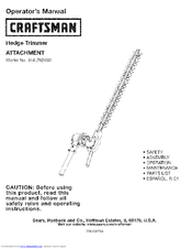 Craftsman 316.792490 Operator's Manual