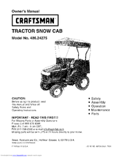 Craftsman 486.24275 Owner's Manual