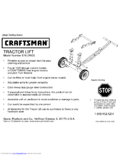 Craftsman 610.24600 User Instructions