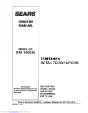 Craftsman 919.150020 Owner's Manual