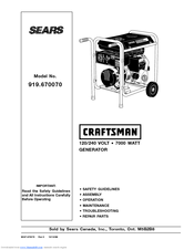 Craftsman 919.670070 Owner's Manual