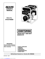 Craftsman MGP-679580 Owner's Manual