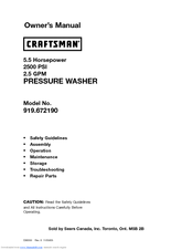 Craftsman 919.672190 Owner's Manual