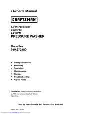 Craftsman 919.672180 Owner's Manual