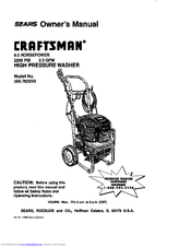 Craftsman HIGH PRESSURE WASHER 580.76225 Owner's Manual