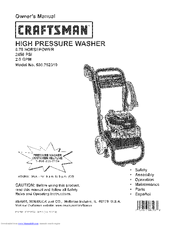 Craftsman HORSEPOWER 580.75231 Owner's Manual