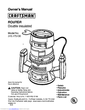 Craftsman 315.175130 Owner's Manual