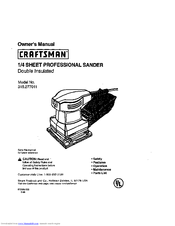 Craftsman 315.277011 Owner's Manual