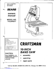 Craftsman 113.244513 Owner's Manual