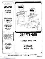Craftsman  12 " Operators Manual 113.247310