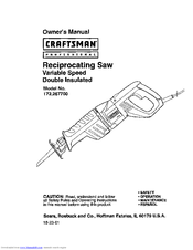 Craftsman 172.267700 Owner's Manual