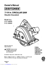 Craftsman 315.108340 Owner's Manual