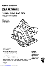 Craftsman 315.10849 Owner's Manual