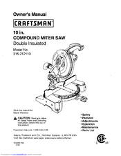 Craftsman 315.21211 Owner's Manual