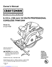 Craftsman 315.27119 Owner's Manual