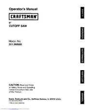 Craftsman 351.268500 Operator's Manual